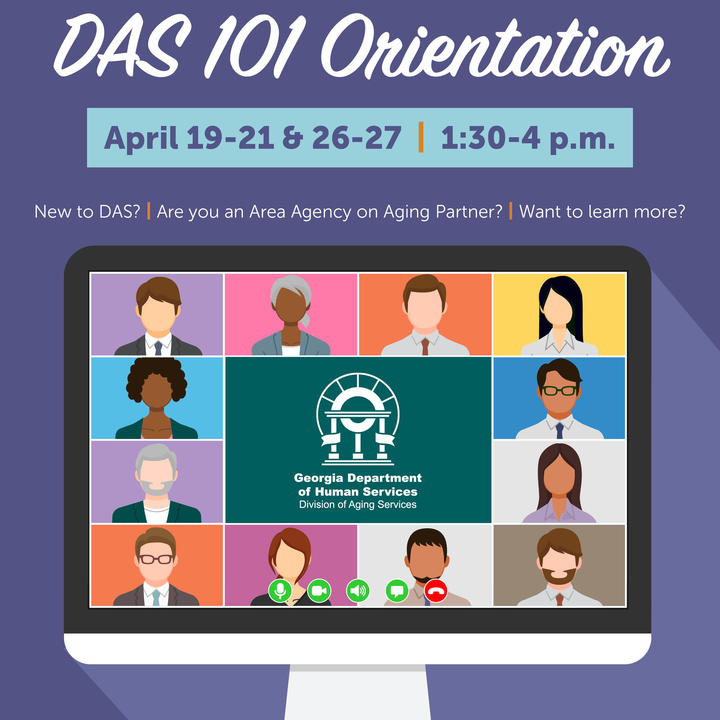 Flyer promoting April DAS 101 Orientation
